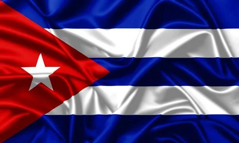 Cuba waving flag close up silk texture background Stock-Illustration