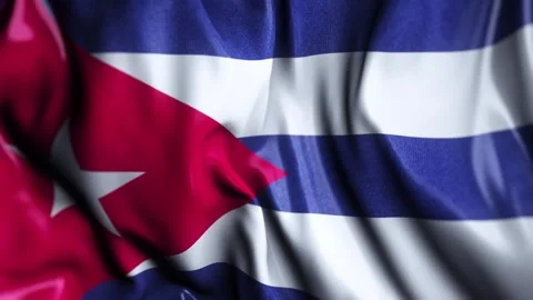 Cuba WAVING FLAG Stock Footage 323936005