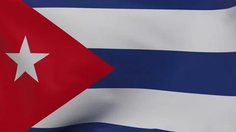 Cuba waving flag seamless loop animation 4k. Stock Footage 149722390