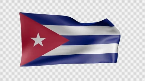 Cuba Waving Flag Transparent Alpha Stock Footage 274122199