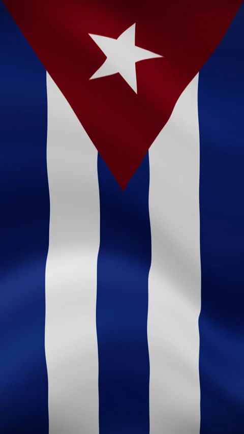 Cuba Waving Flag in Vertical Orientation – Realistic Loop Animation Stock Footage 294948302