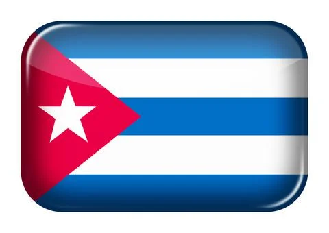 Cuba web icon rectangle button with clipping path 3d illustration イラスト素材