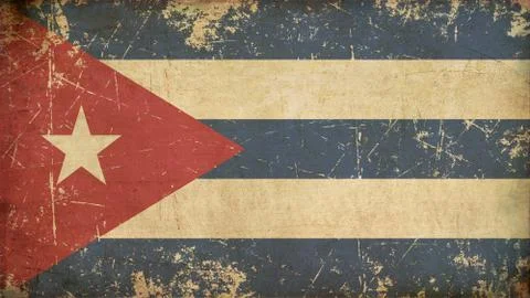 Cuban aged flat flag Stock Illustration