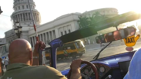 Cuban Cab Driver Stock Footage 47613396