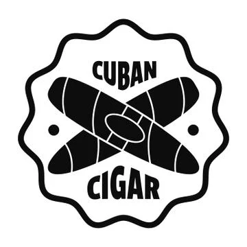Cuban cigar logo, simple style Stock-Illustration