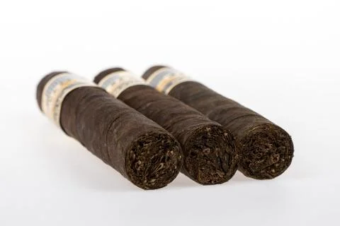 Cuban cigars on white background Stock Photos