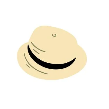 Cuban classical hat fedora illustration. Hand drawn islolated on white. Stock Illustration