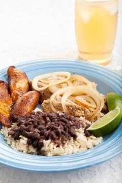 Cuban Dinner with Iced Tea Stock Photos
