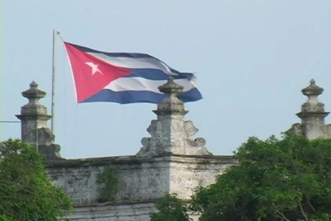 Cuban flag Stock Footage 396932