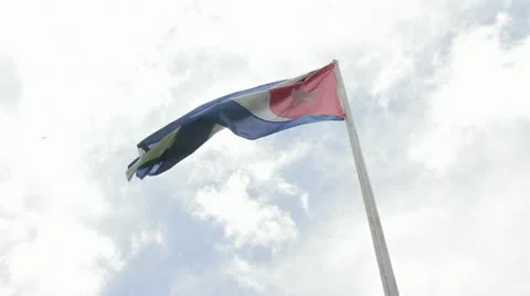 Cuban flag Stock Footage 12185405