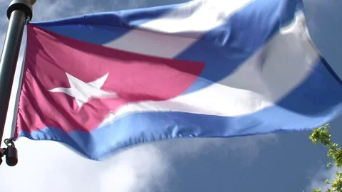 Cuban Flag Stock Footage 93702124