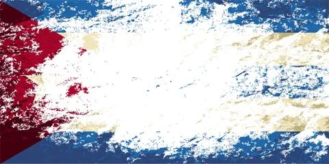 Cuban flag. Grunge background. Vector illustration Stock Illustration