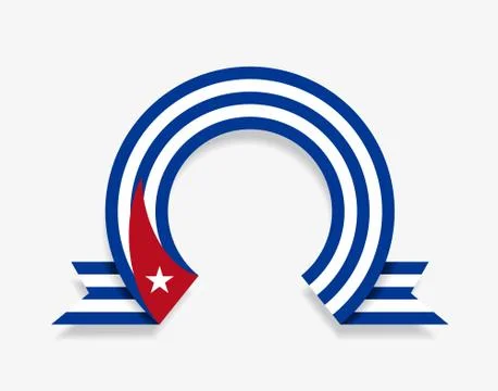 Cuban flag rounded abstract background. Vector illustration. Stock Illustration
