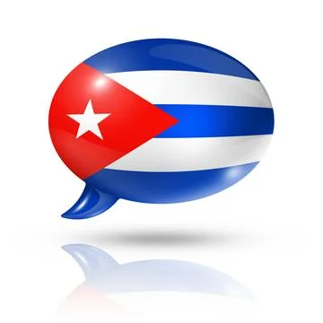 Cuban flag speech bubble three dimensional Cuba flag in a speech bubble is... Foto stock