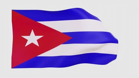 Cuban flag waving animated alpha matted video 4K 50FPS 動画素材 238740509