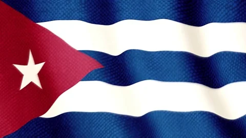 Cuban flag waving animation Stock Footage 76263765