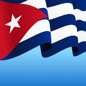 Cuban flag wavy abstract background. Vector illustration. Stock Illustration