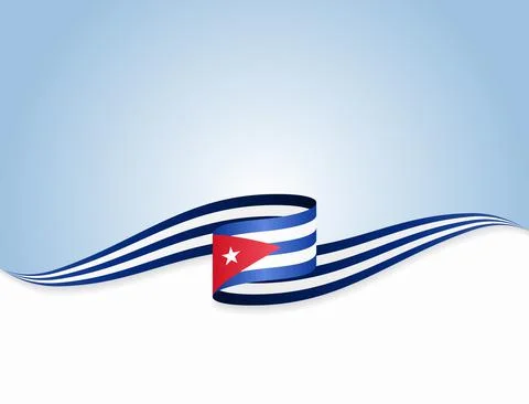 Cuban flag wavy abstract background. Vector illustration. Stock Illustration