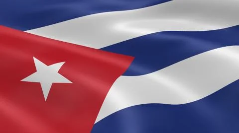 Cuban flag in the wind Stock Photos
