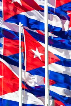 Cuban flags Stock Photos