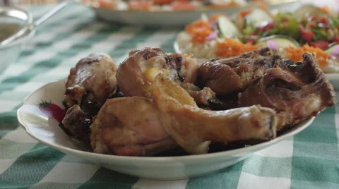 Cuban food served on table Stock Footage 45522295