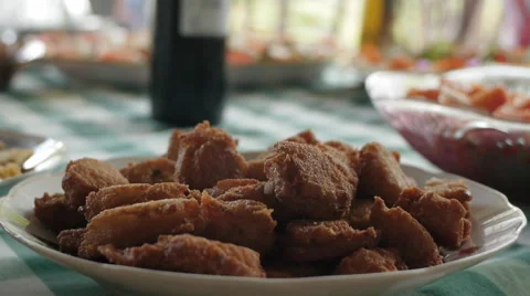 Cuban food served on table Stock Footage 45523068