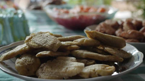 Cuban food served on table Stock Footage 45523514