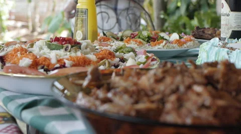 Cuban food served on table Stock Footage 45524037