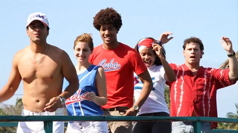 Cuban group dancing salsa Stock Footage 38761867