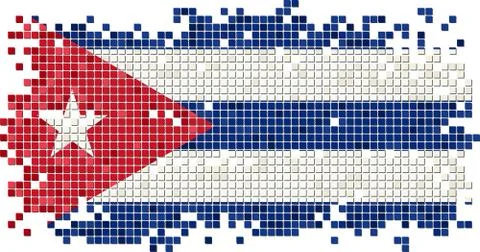 Cuban grunge tile flag. Vector illustration Stock Illustration
