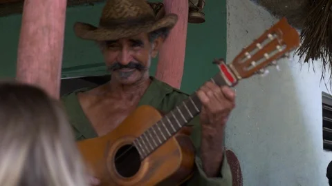 Cuban guitar player Stock Footage 87665599