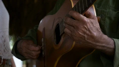 Cuban Guitar Player Stock Footage 87665648