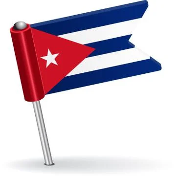 Cuban pin icon flag. Vector illustration Stock Illustration