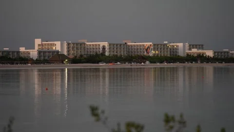 Cuban Resort Reflected at Sunset Stock Footage 305956515