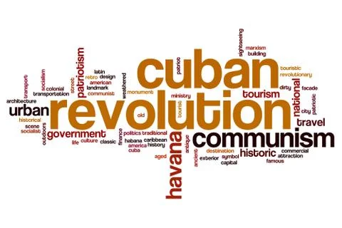 Cuban revolution word cloud Ilustración de archivo