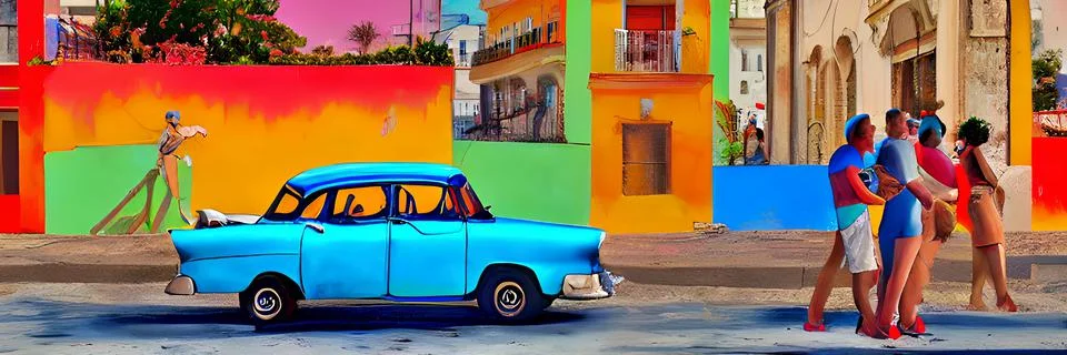 Cuban Streets Stock Illustration