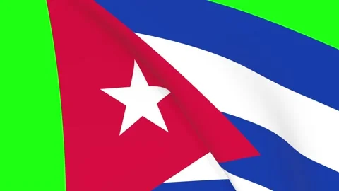 Cuban waving flag transition isolated over green background Stock Footage 167178197