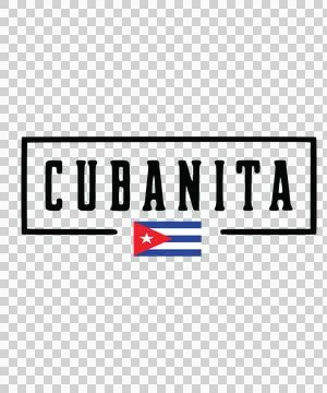 Cubanita Logo With Text And Rectangle Featuring Typography Stock Illustration