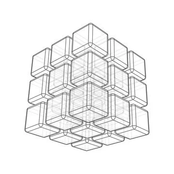 Cube 3d Cube 3d wireframe on white background Copyright: xZoonar.com/Maxim... Stock Photos