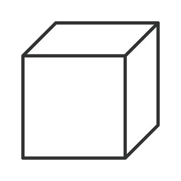 Cube 3D shape and geometry, icon in line design. Cube, 3D, shape, geometry Stock Illustration