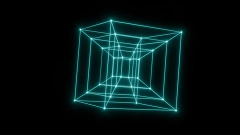 Cube 4D tesseract Video stock 296674777