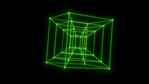 Cube 4D tesseract Video stock 296674783