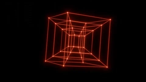 Cube 4D tesseract Video stock 296674795