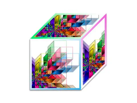 Cube - Abstract geometrical shape Illustrazione stock