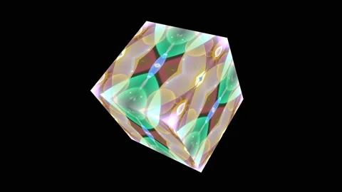 Cube abstract hearts aqua bubbles floating on black screen with white star and Stock Footage 146307129