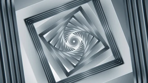 Cube abstract technology tunnel. Seamless loop 3D render Stock Footage 122850331