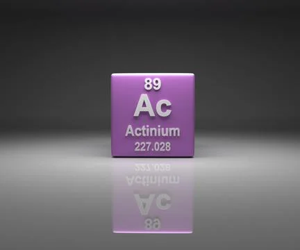 Cube with Actinium number 89 periodic table, 3d rendering Stock Illustration