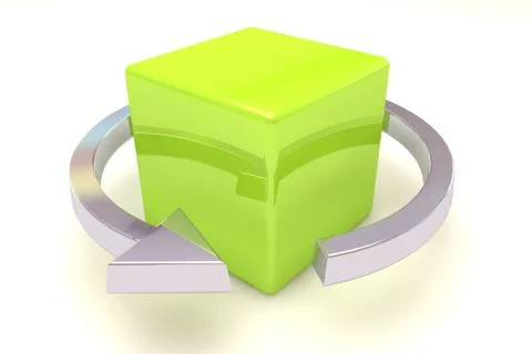 Cube and arrow Stock Illustration
