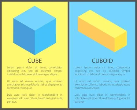 Cube and Cuboid Posters Set Vector Illustration Stock Illustration