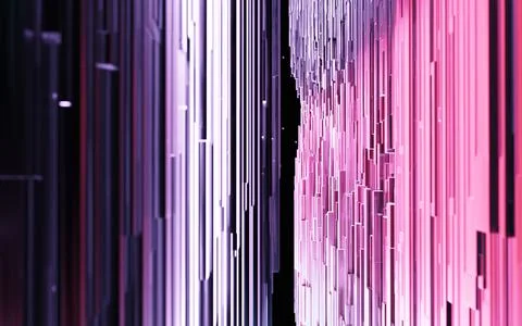 Cube and geometry space, 3d rendering. Stock Illustration